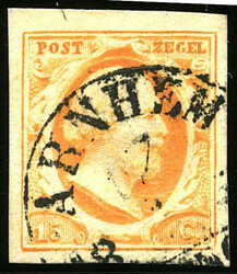 ARNHEM B (de H/S 600) op 15 cent nr. 3b, pos. 11. Breed gerand ...