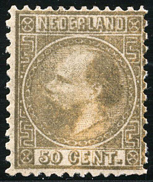 12IA, 50 cent goudkleur, type I, postfris met certificaat Vleeming ...