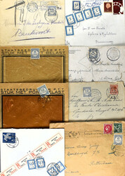 NEDERLAND POSTHISTORIE PORT, ca. 60 met port belaste stukken w.o. met ...