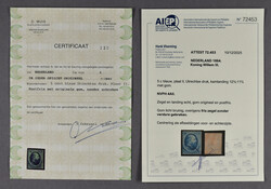 4AII, 5 cent blauw, plaat II, Utrechtse druk, Kt. 12 3/4 x 11 3/4, ...