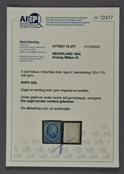 4AII, 5 cent blauw, Utrechtse druk, type II, postfris , vrijwel ...