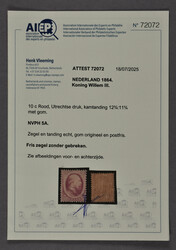 5A, 10 cent rood, Utrechtse druk, postfris prachtex. met certificaat ...