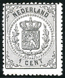 14A, 1 cent zwart, Lt. 14 kl.g., beh. gomloos tandje een postfris ...