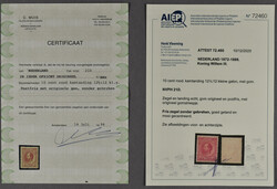 21D, 10 cent rood, Kt. 12½ x 12 kl.g., postfris prachtex. met ...