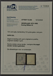 22L, 12½ cent grijs, Kt. 12½ gr.g., beh. minimaal stomp tandje, een ...