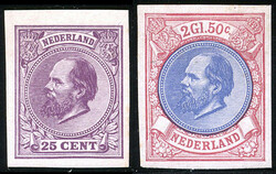 26v en 29v, 25 cent donkerviolet en 2½ gulden rood en blauw, ...