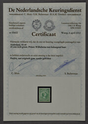 40, prinses Wilhelmina, 20 cent lichtgroen, postfris prachtex. met ...