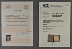 42c, prinses Wilhelmina, 25 cent dof violet, postfris prachtex. met ...