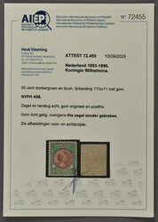 45B, 50 cent donkergroen en bruin, Lt. 11½ x 11, postfris prachtex. ...