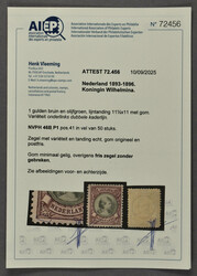 46B, 1 gulden bruin en olijfgroen, Lt. 11½ x 11, postfris prachtex. ...