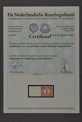 51v, 1 cent lichtrood met variëteit: linkerzijde ongeperforeerd, ...