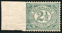 55v, 2½ cent groen met variëteit: linkerzijde ongeperforeerd, ...