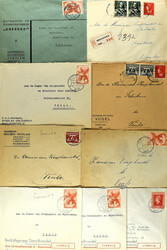 NEDERLAND POSTHISTORIE 1943-46, 40 poststukken afgestempeld met type ...