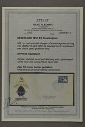 E8, Mijnwerker, met ingekleurd vignet en gestempeld adres naar USA, ...