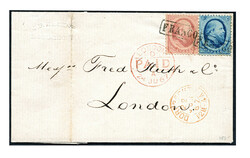 Buitenlandse bestemmingen. Engeland. 5 Cent nr. 4B en 10 cent nr. 5A ...