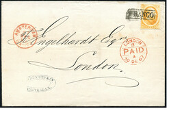 Buitenlandse bestemmingen. Engeland. Een briefomslag en een complete ...