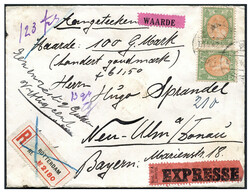 40 Cent Bontkraag, 2 ex. op envelop van 13 gram, van Rotterdam ...