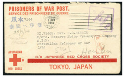 POW. Australian Red Cross envelope showing several censor markings ...