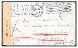 Couvert met twee verschillende afzendadressen van een marineofficier ...