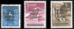 R.M.S. 15 Indonesian stamps with black or red overprint Republik ...