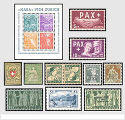 SWITZERLAND 1854-2014, (*)/*/** collection in 3 Davo albums with ...