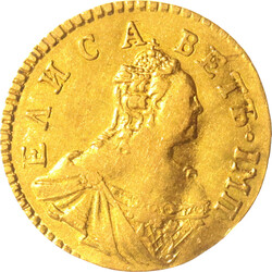 RUSSIAN EMPIRE, Elisabeth , 1 Poltina 1756 VF slightly bend