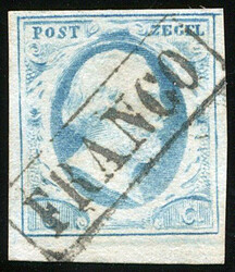 1k-Pl.III-97, pracht randstuk met watermerklijn en volledige afst. ...