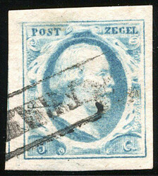 1p-Pl.V-3, groenblauwe nuance, breed tot zeer breed gerand prachtex