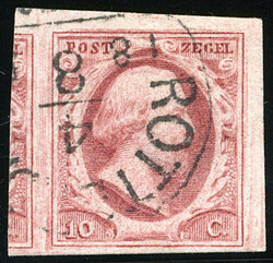 2e-Pl.III-74, vol tot zeer breed gerand prachtex. met deel buurzegel