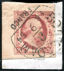 2e-Pl.III-76, zeer breed gerand pracht hoekstuk op briefstukje, ...