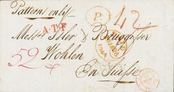 1841/44: Zwei BoM aus London nach Wohlen, beide mit  rotem PAID, dazu ...