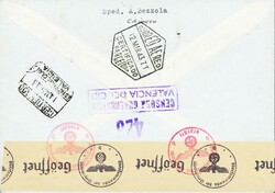 1943: R-Brief von BERN nach Valencia, mit Flug Zürich-  ...