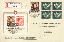 PJ-Block 1941, zusammen mit 5 Rp. im Viererblock und  10 Rp. ...