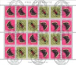 1953: PJ Kehrdruckbogen, sauber entwertet mit ET-  Stempel BERN 1.XII ...