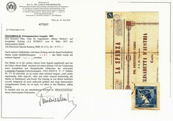 1855: Blauer Merkur, Type IIc, auf kompletter Zeitung  „LA ...