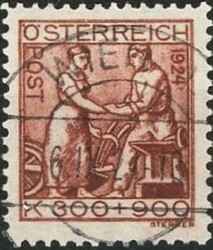 1924: Notleidende Künstler, eine Serie mit ET-Voll-  Stempel, eine ...
