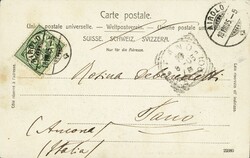 1905: Bahnhof Airolo, Karte gestempelt Airolo nach Fano  (IT) ...