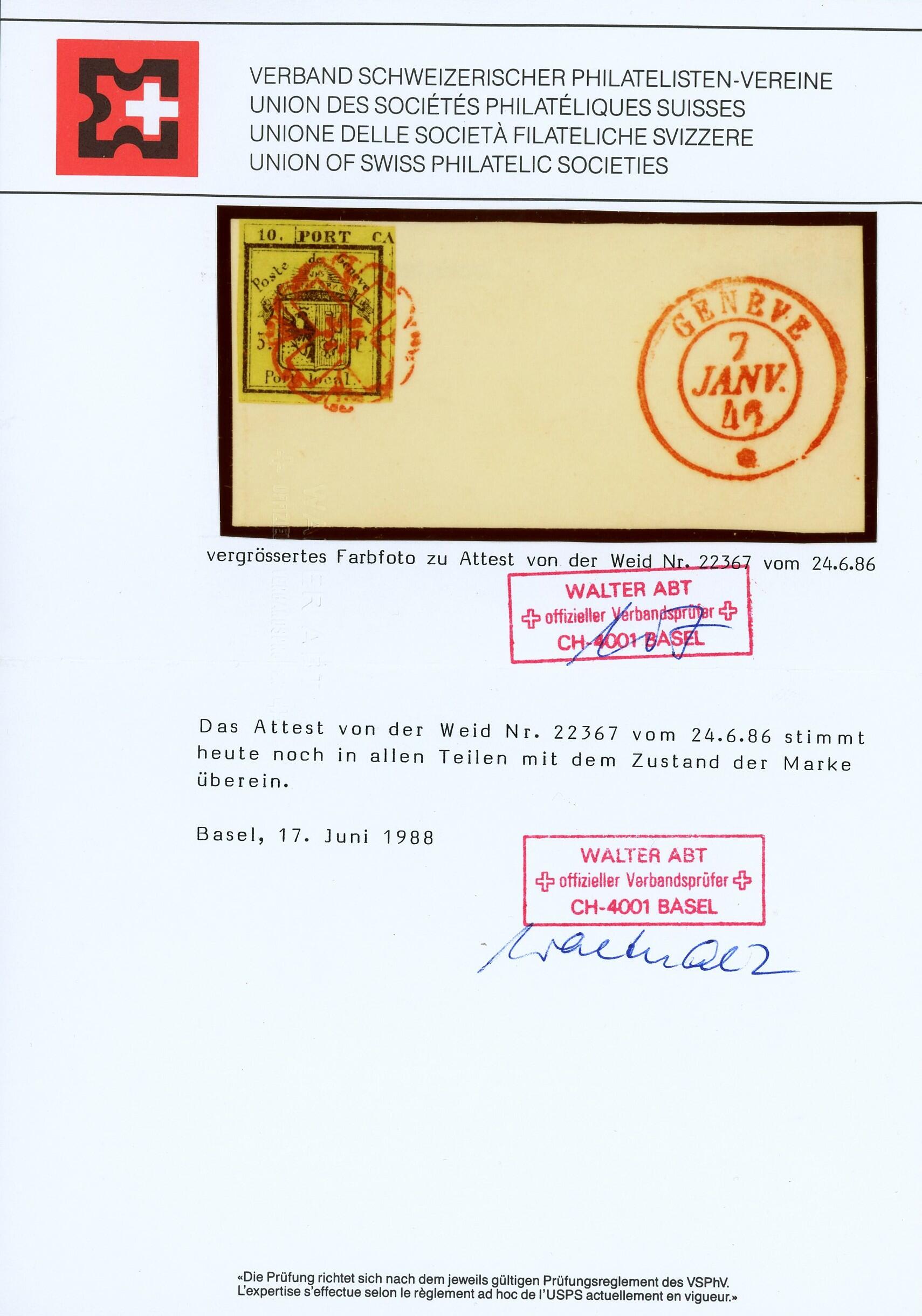 Image 1 for lot number 62 for Briefmarken Helvetia 52nd. Live Auction
