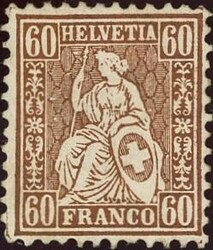 60 Rp. kupferbronze, ungebraucht, ohne Gummierung, soweit gute ...