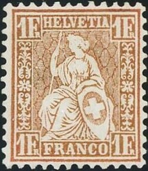 1 Fr. goldbronze, rötlich, ungebraucht mit Gummi, nachgummiert; ...