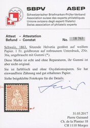 1 Fr. goldbronze, rötlich, ungebraucht mit Gummi, nachgummiert; ...