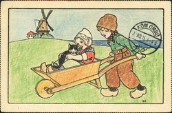 1915: Handkolorierte Karte mit holländischem Motiv von Winterthur ...