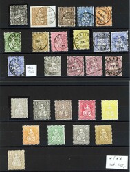 Sitzende Helvetia ab 1862 auf 3 Steckkarten: einmal gestempelt, eine ...