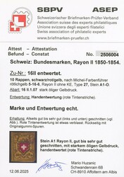 10 Rp. Rayon II, rötlichgelb (5-16-6), Type 27, A1-O mit Abart ...