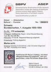 Rayon I, hellblau, Type 36, Stein B1/RU mit Retouche 3.16 ...