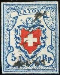 Rayon I, hellblau, Type 32, Stein B3/RU, oben mit Schmitzdruck; gut ...