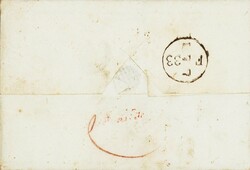 1833: Faltbriefhülle (ohne Inhalt) von London nach Wohlen; vorne A.T ...