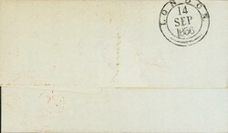 1836: Geschäftsbrief von London nach Wohlen: vorne A.T.F, sowie P-F ...