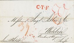 22. Juni 1839: Faltbrief von New York mit Schiff Louis Philippe nach ...