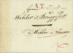 1840: Zweizeiler KRAKAU 20. SEP. auf Faltbrief nach Wohlen, links ...